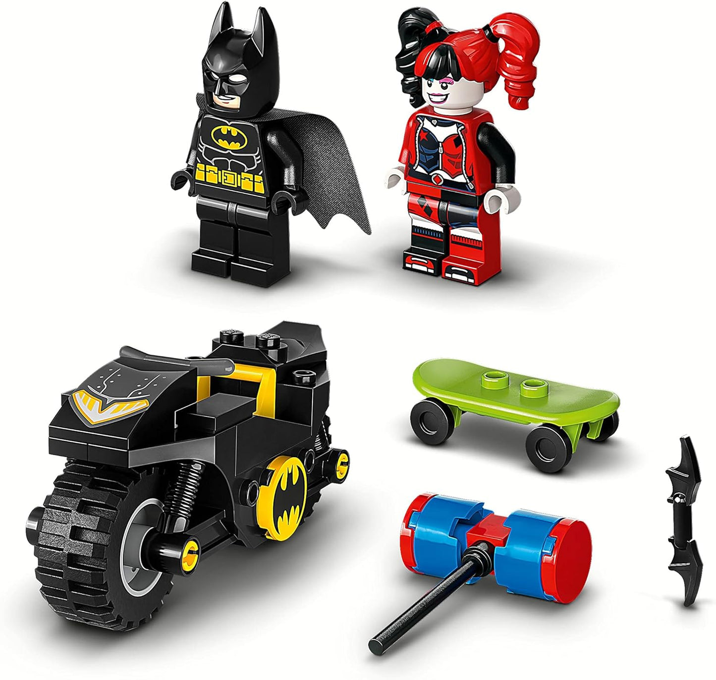 LEGO 76220 DC Batman vs. Harley Quinn Superhero Set with Action Figures, Skateboard and Motorcycle Toy for Boys and Girls from 4 Years