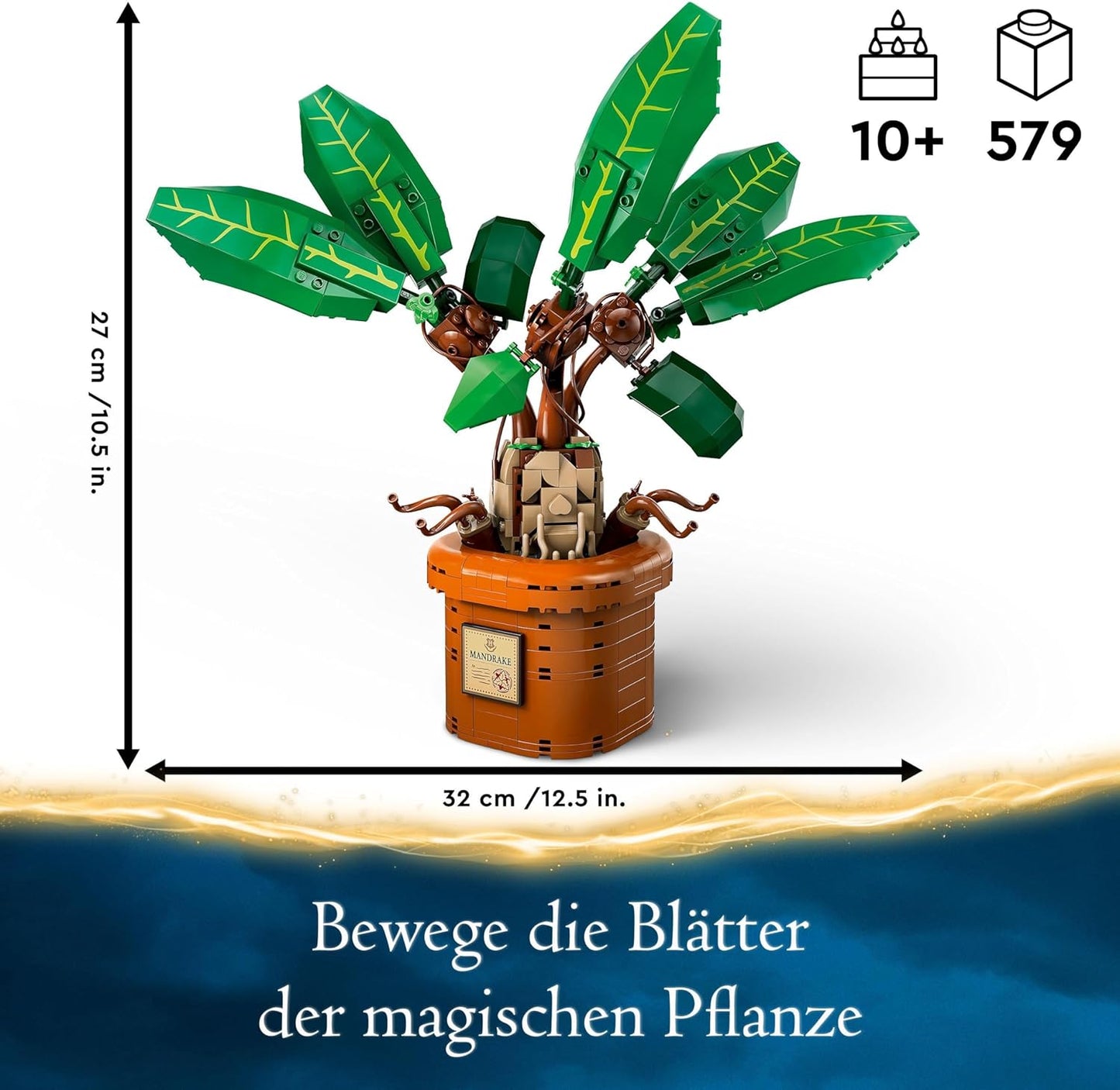 LEGO Harry Potter Magic Potion Plant, Mandrake Plant Toy with Pot, Magic Gift for Girls, Boys and All Fans Playset for Imaginative Kids, Home Decoration 76433