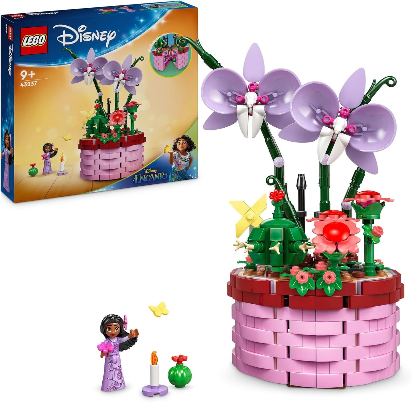 LEGO Disney Encanto Isabelas Flower Pot, Set for Children with Buildable Toy Orchid, Decorative Kit with Mini Doll, One Figure from the Film, Gift Idea for Girls and Boys from 9 Years, 43237