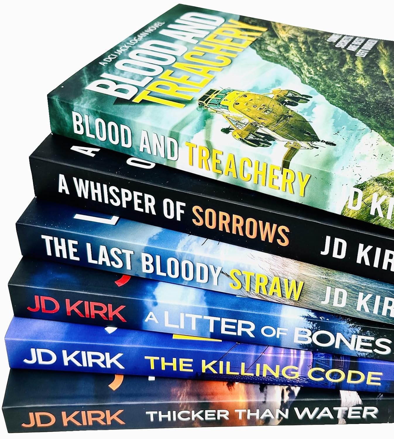 DCI Logan Crime Thrillers 1-6 Books Collection Set By JD Kirk (A Litter of Bones, Thicker Than Water, The Killing Code, Blood and Treachery, The Last Bloody Straw, A Whisper of Sorrows)