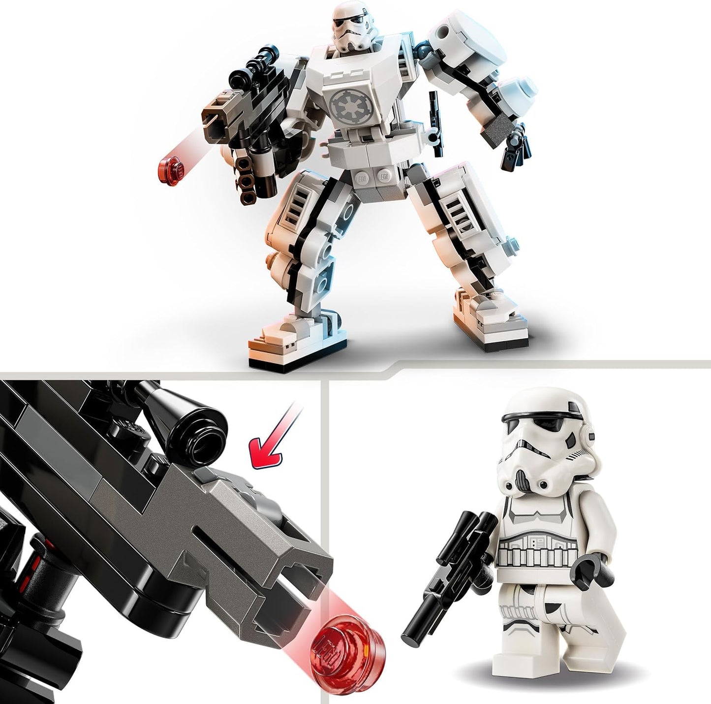 LEGO 75370 Star Wars Stormtrooper Mech Set, Buildable Action Figure Model with Joint Parts, Mini Figure Cockpit and Large Stud Shooter, Collectable Toy for Children from 6 Years