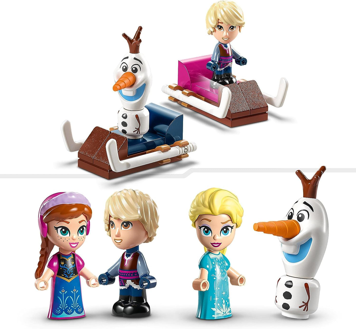 LEGO Disney Princess Anna's and Elsa's Magic Carousel, Frozen Toy, Inspired by Frozen Ice Palace with 3 Iconic Micro Doll Figures and Olaf Figure 43218