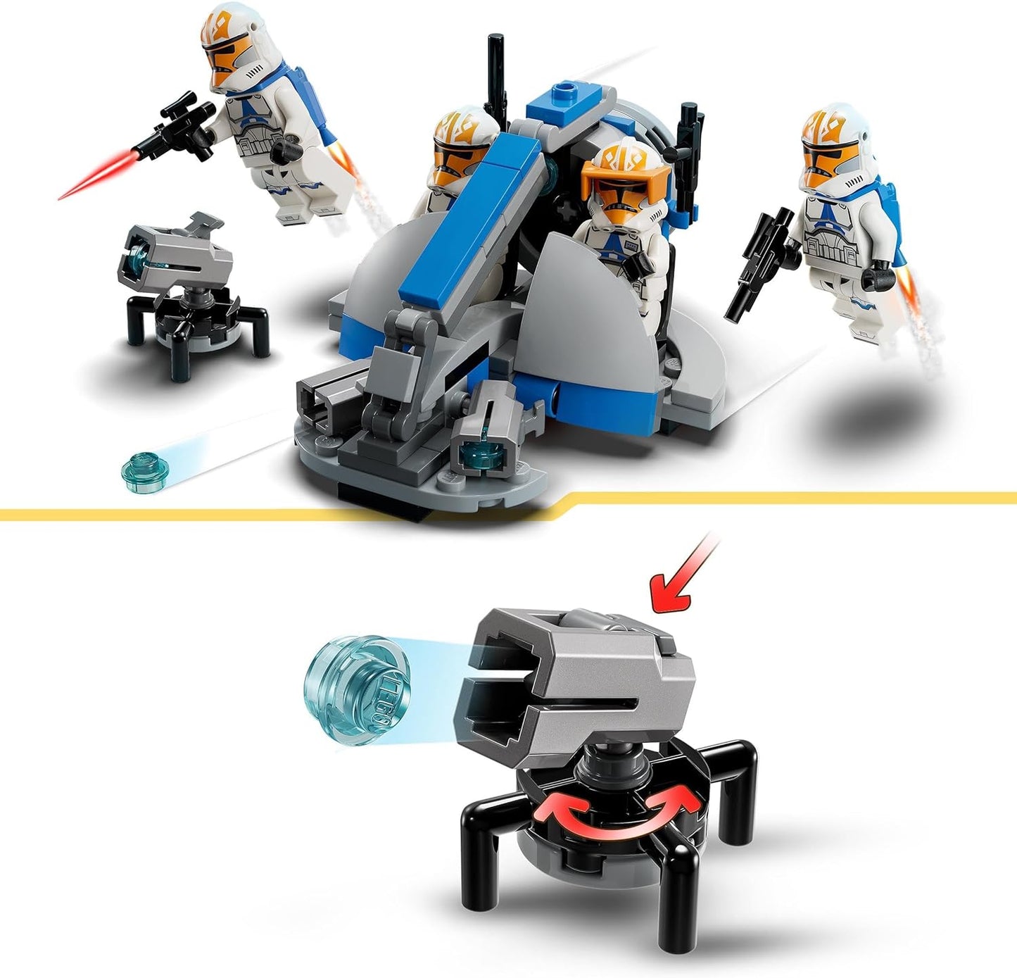 LEGO 75359 Star Wars Ahsokas Clone Trooper of the 332nd Company - Battle Pack, The Clone Wars Toy Set with Speeder Vehicle Including Shooters and Mini Figures, Small Gift Idea for Children from 6