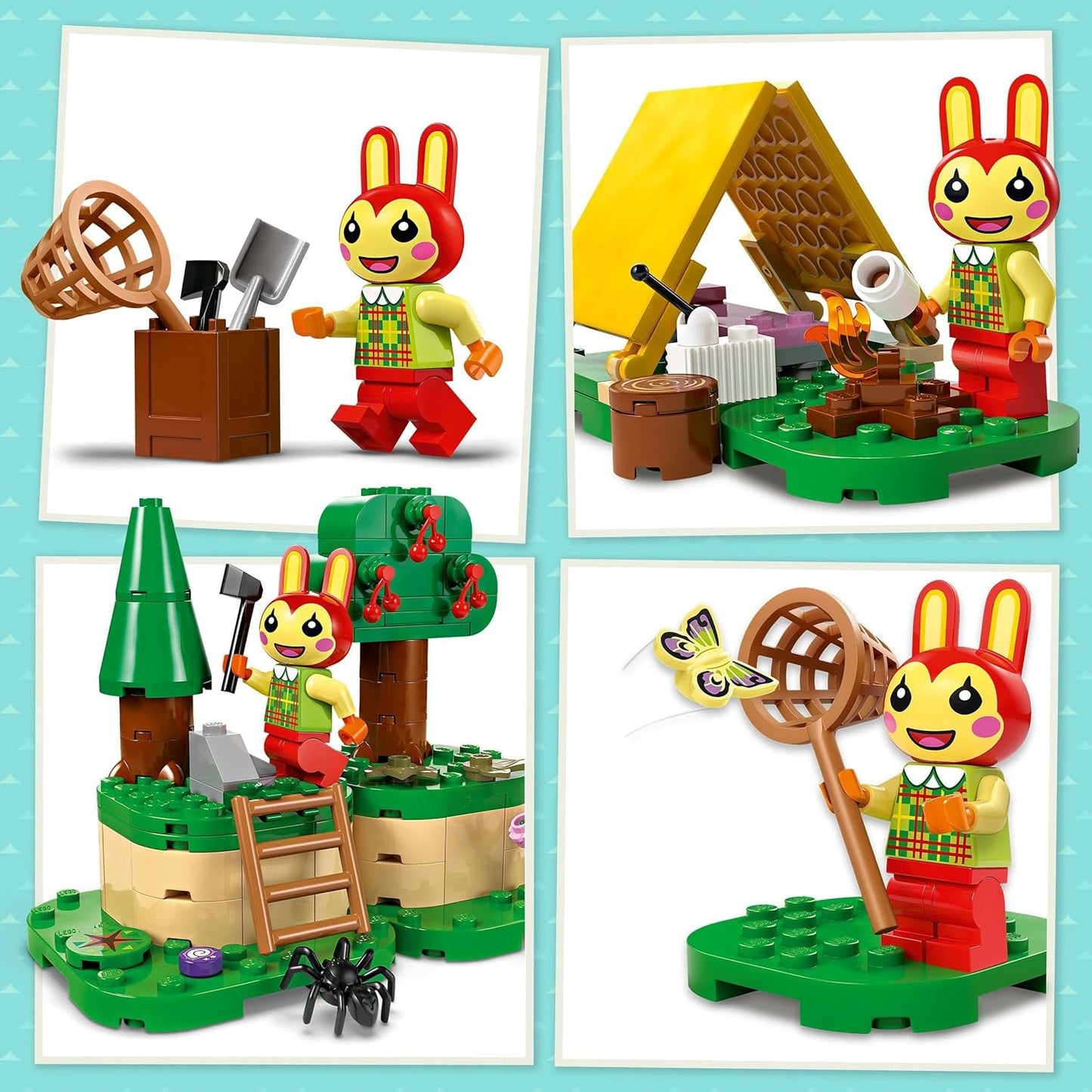 LEGO Animal Crossing Mimmis Outdoor Fun, Creative Toy for Kids, Animal Set with Rabbit Figure from the Video Game, Gift for Girls and Boys from 6 Years 77047