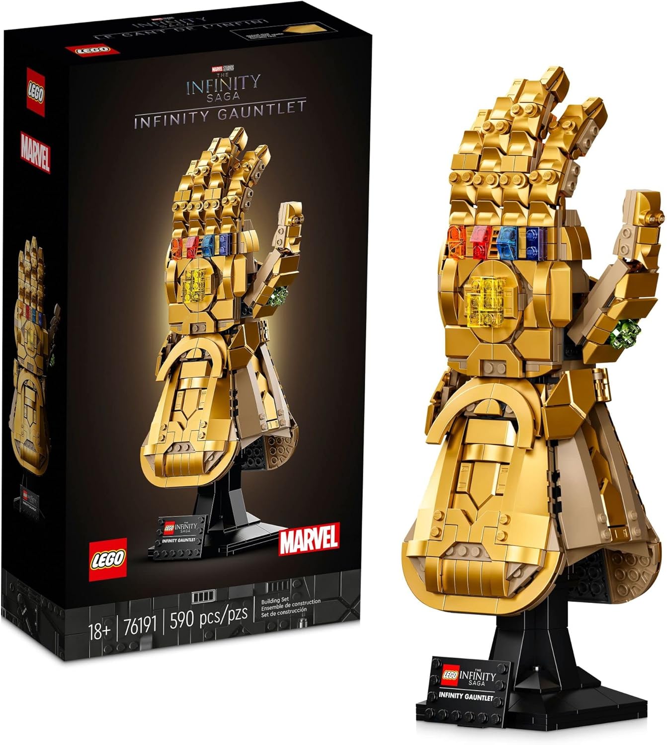 LEGO Marvel Infinity Gauntlet 76191 Collectible Building Kit; Thanos Right Hand Gauntlet Model with Infinity Stones (590 Pieces)