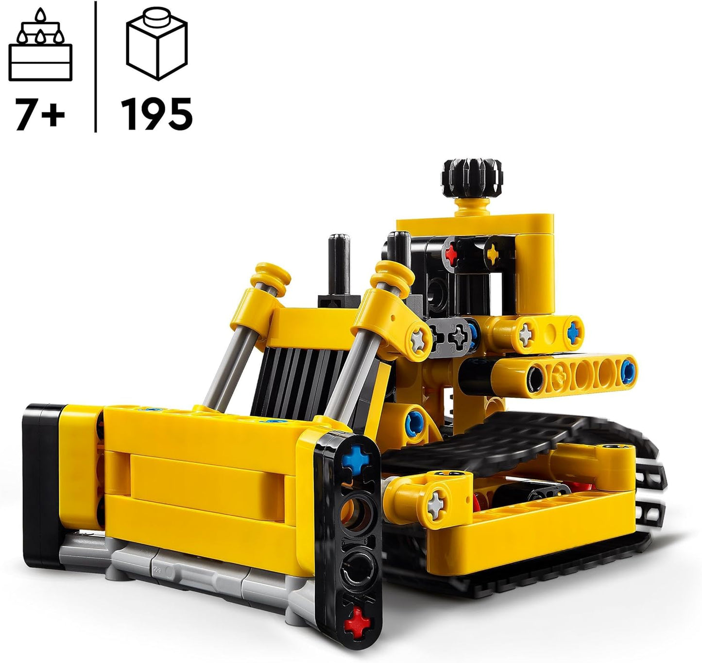 LEGO Technic Heavy Duty Bulldozer, Toy Bulldozer for Building, Complement Your Construction Site, Construction Toy for Children, Technology Gift for Boys and Girls from 7 Years, 42163