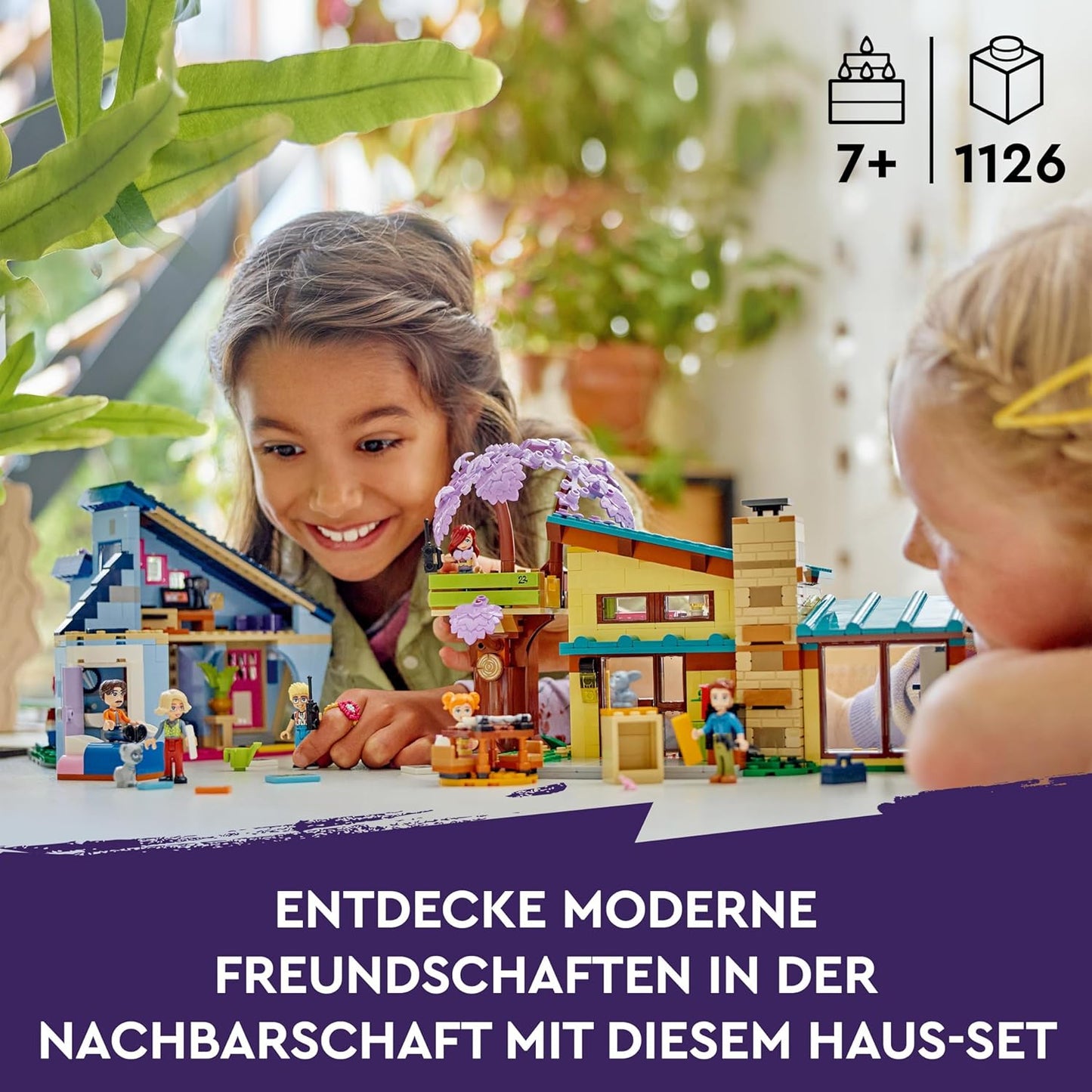 LEGO Friends Ollys and Paisleys Family House, Dollhouse with Figures and Accessories, Set with Two-Tier House Toy and Tree House, Creative Gift for Girls and Boys from 7 Years 42620