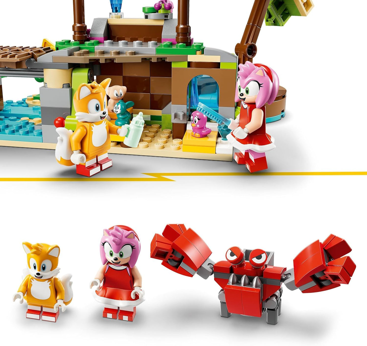 LEGO Sonic The Hedgehog Amys Animal Rescue Island Toy Set, Buildable Game with 6 Characters Including Amy & Tails Figures, Gifts for Children, Boys and Girls from 7 Years 76992