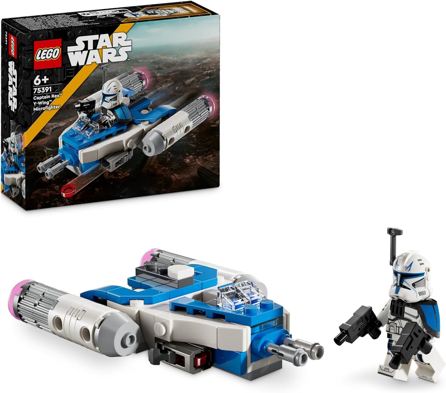 LEGO Star Wars Captain Rex Y-Wing Microfighter, Buildable Toy Starship Stones for Collecting, Gift Idea for Boys and Girls from 6 Years, 75391