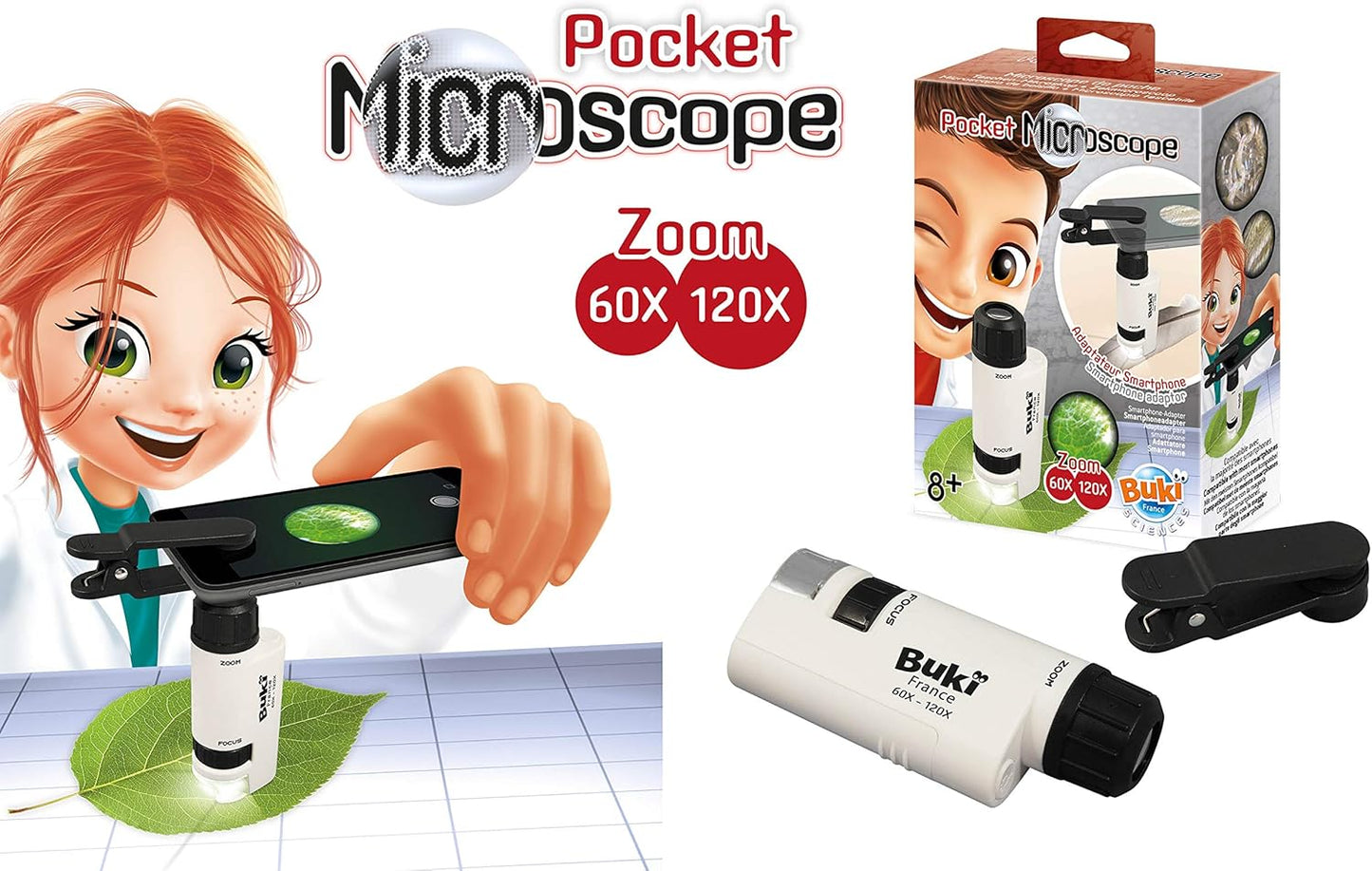 Buki France MR200 Pocket Microscope White / Black