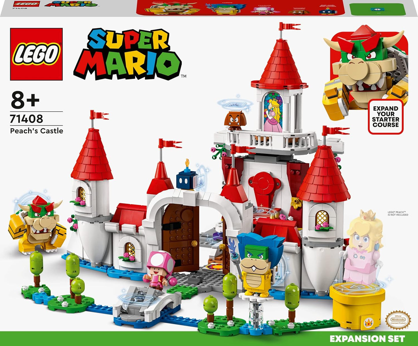 LEGO Super Mario Mushroom Palace - Expansion Set, Toy to Combine with Starter Set, Time Block with Bowser, Ludwig, Toadette and Gumba Figure, Gift for Boys and Girls 71408