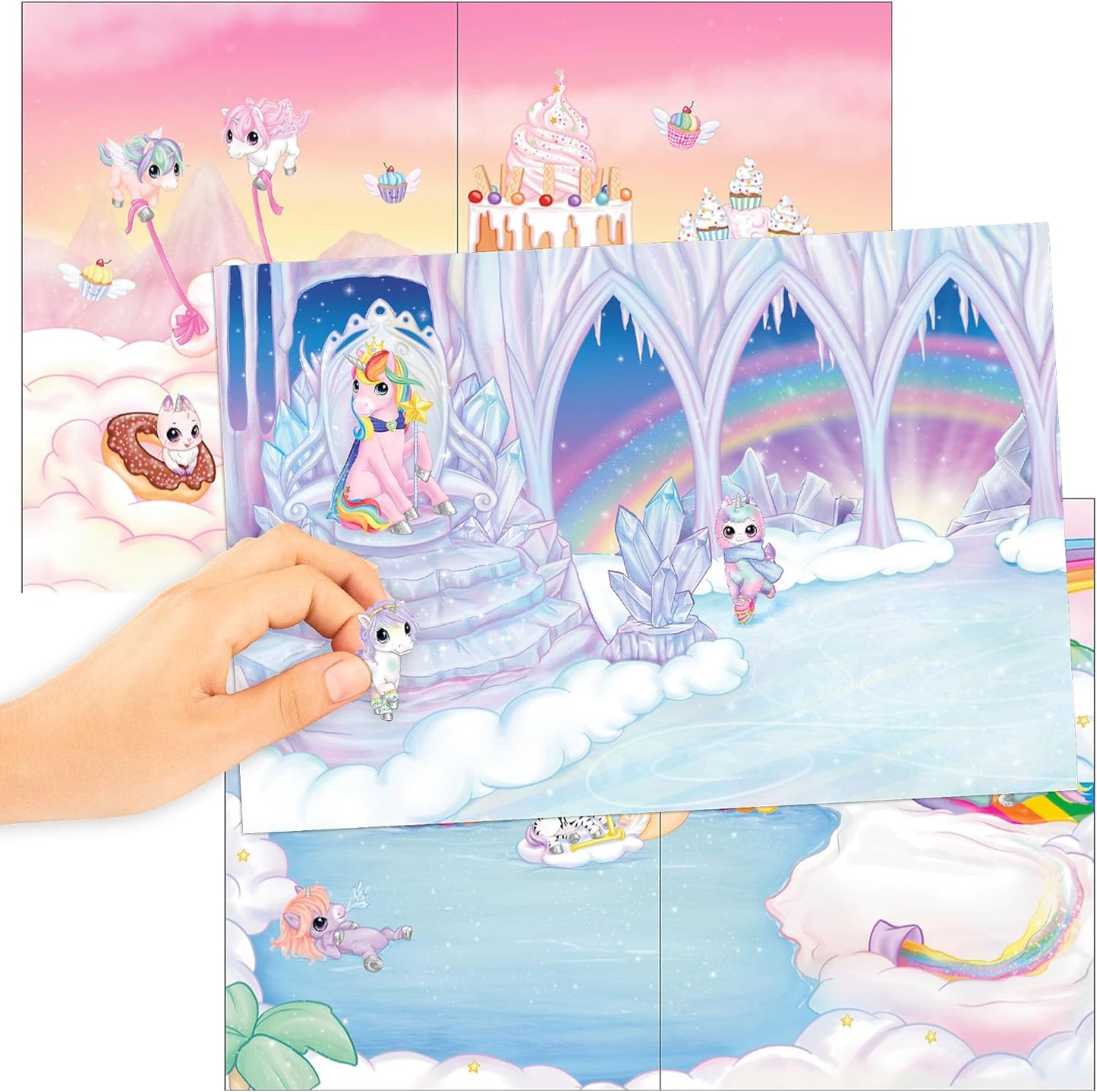 Depesche 12703 Ylvi Create Your Unicorn World Sticker Book with 20 Colourful Background Pages to Design Yourself Includes 6 Sticker Sheets