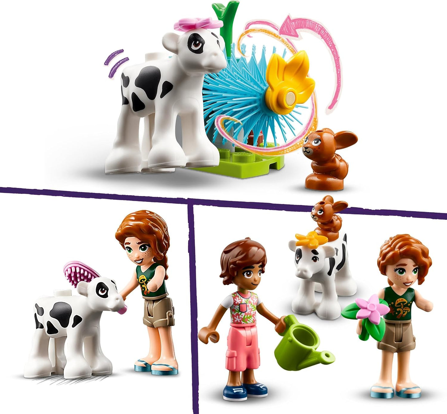 LEGO Friends Autumns Calf Hutch Farm Toy with Animals for Kids, Small Set of 2 Figures, Rabbit and Cow Figure, Gift for 5 Year Old Girls and Boys 42607