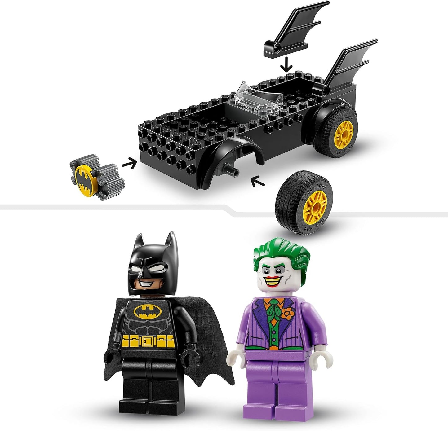 LEGO 76264 DC Batmobile Chase: Batman vs. Joker Toy Car Set, Superhero Starter Set with 2 Mini Figures, Toys for Preschool Kids, Boys, Girls from 4 Years, Quick Set Up