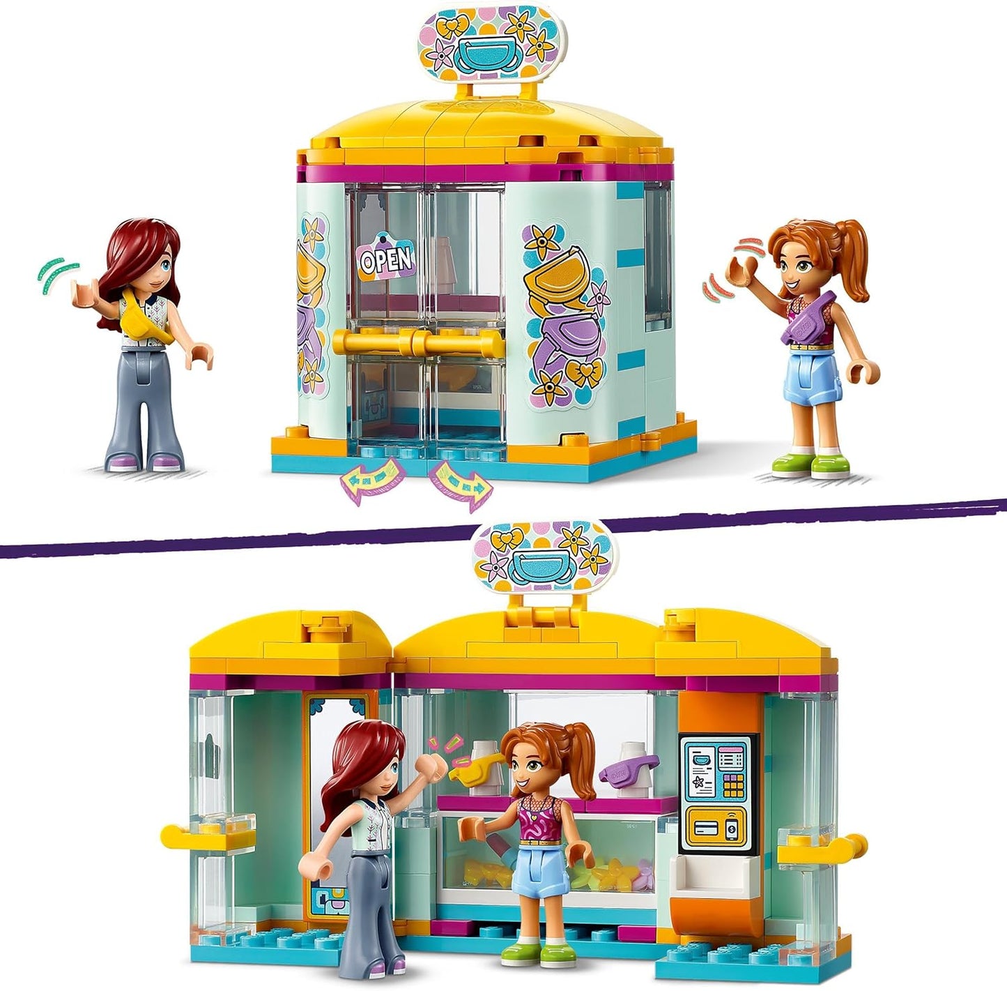 LEGO Friends Mini Boutique Toy Shop Small Makeup Set Paisley and Candi Figures Creative Gifts for 6 Year Old Girls and Boys 42608