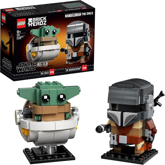 LEGO 75317 BrickHeadz Star Wars - The Mandalorian and the Child, Baby Yoda Building Set (295 Pieces)