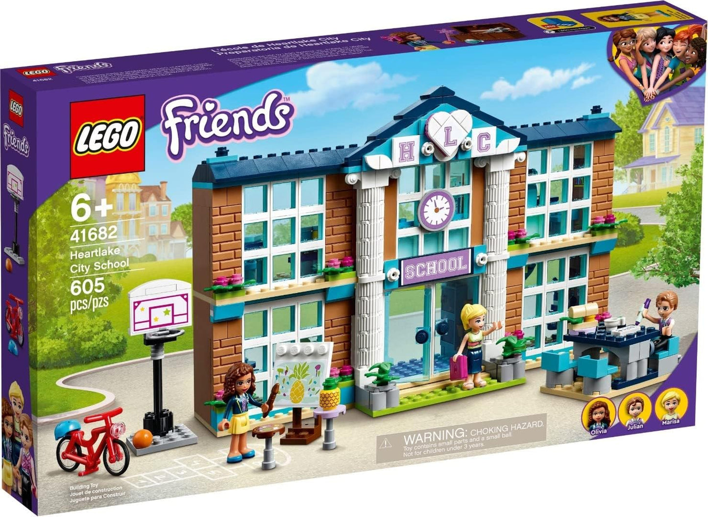 LEGO 41682 Friends Heartlake City School, Toy from 6 Years for Girls and Boys with Mini Dolls