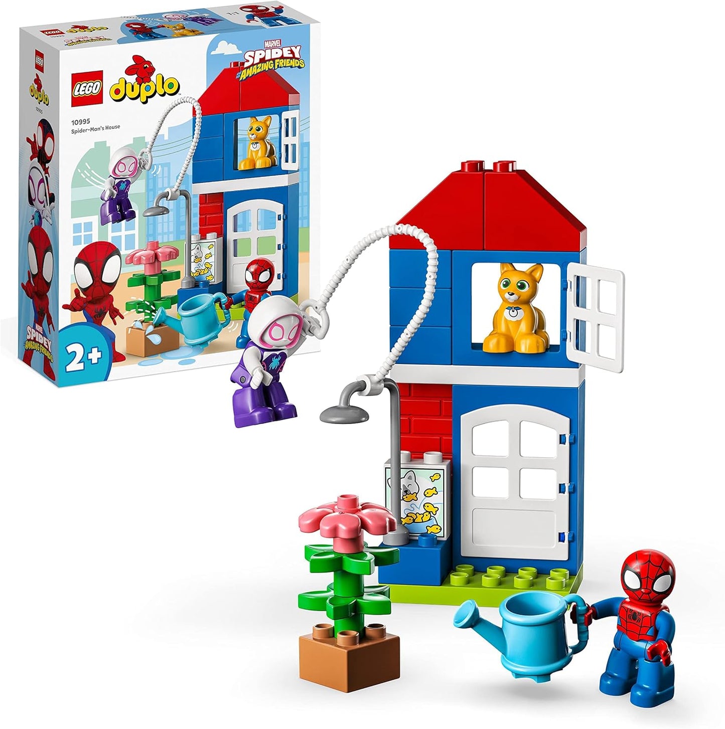 LEGO 10995 Duplo Spider-Mans House, Spidey Set Building Toy with Figure and Stones for Toddlers from 2 Years, Spidey and His Super Friends