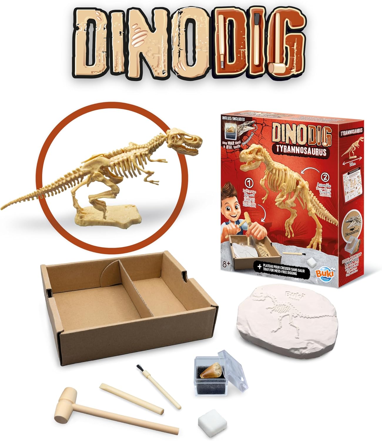 Buki - Dino dig-t-Rex-Dinosaurus zum Ausgraben, 20 cm, 445TYR