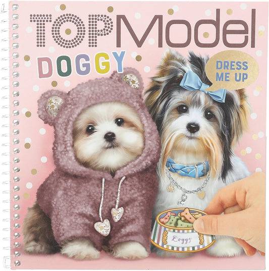 Depesche 12966 TOPModel Doggy Dress Me Up Sticker Book with 24 Pages of Pre-Printed Dog Motifs to Design Yourself Includes 11 Sticker Sheets