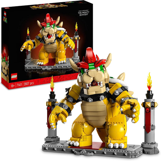 LEGO Super Mario The Mighty Bowser 3D Model Kit, Large Collectable Articulated Figure Set, Includes Duel Platform, Gift Idea for Fans to Display as Room Decoration 71411