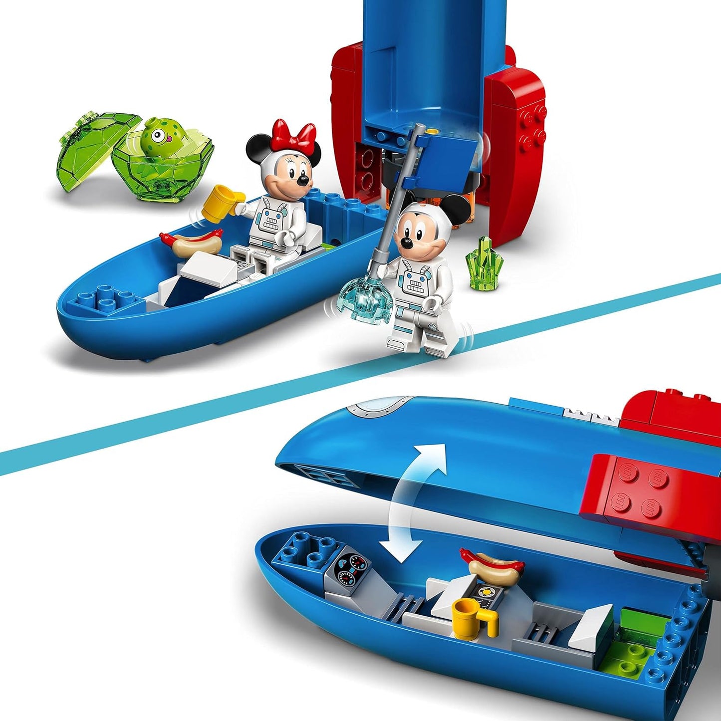 LEGO 10774 Mickey and Minnie's Space Rocket Building Toy for Children from 4 Years, Rocket Toy