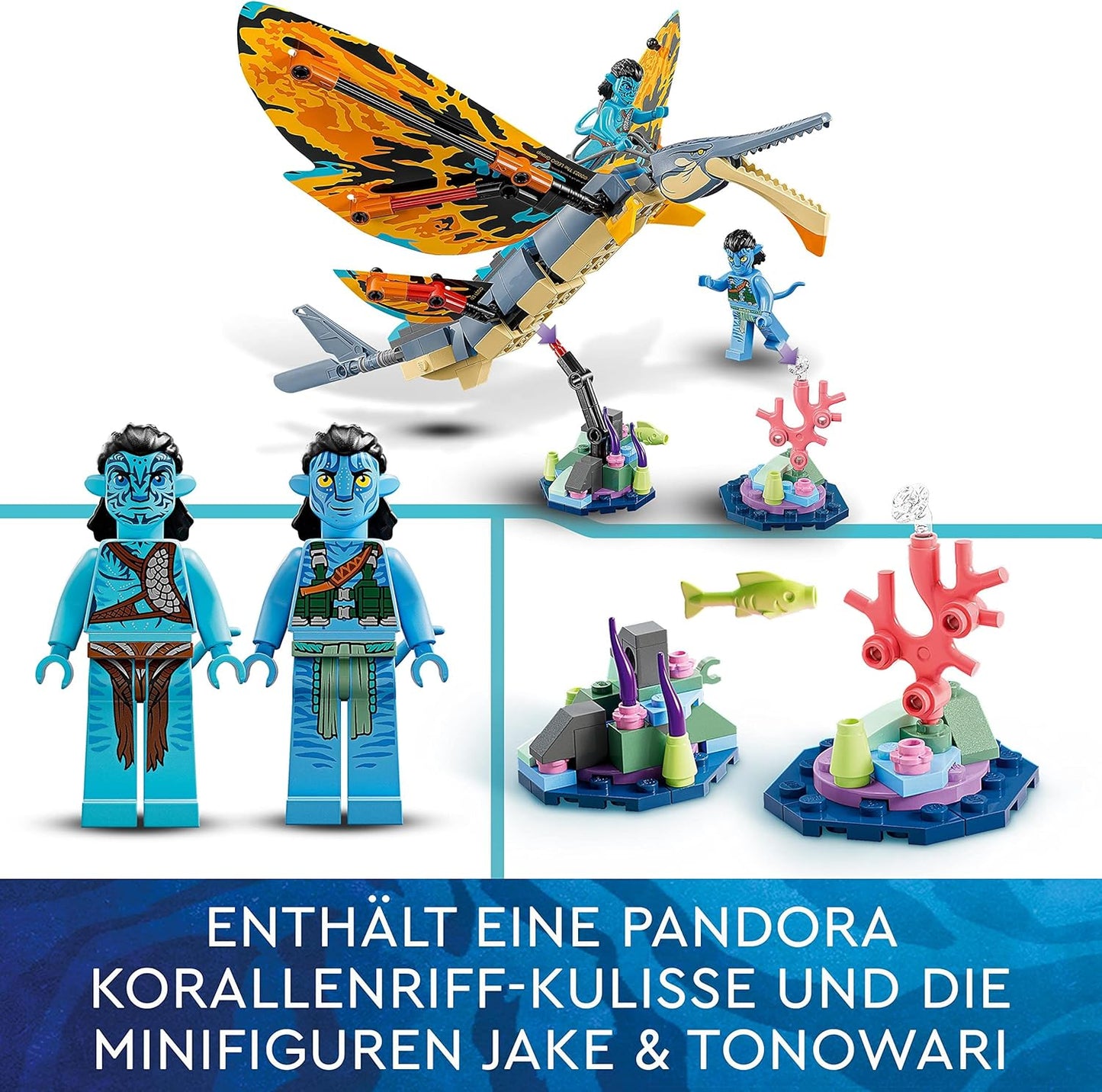 LEGO Avatar Skimwing Adventure, 2022 Movie Set Collectible with Animal Figures for Boys & Girls, Pandora Coral Reef, Tonowari and Jake Sully Mini Figures 75576