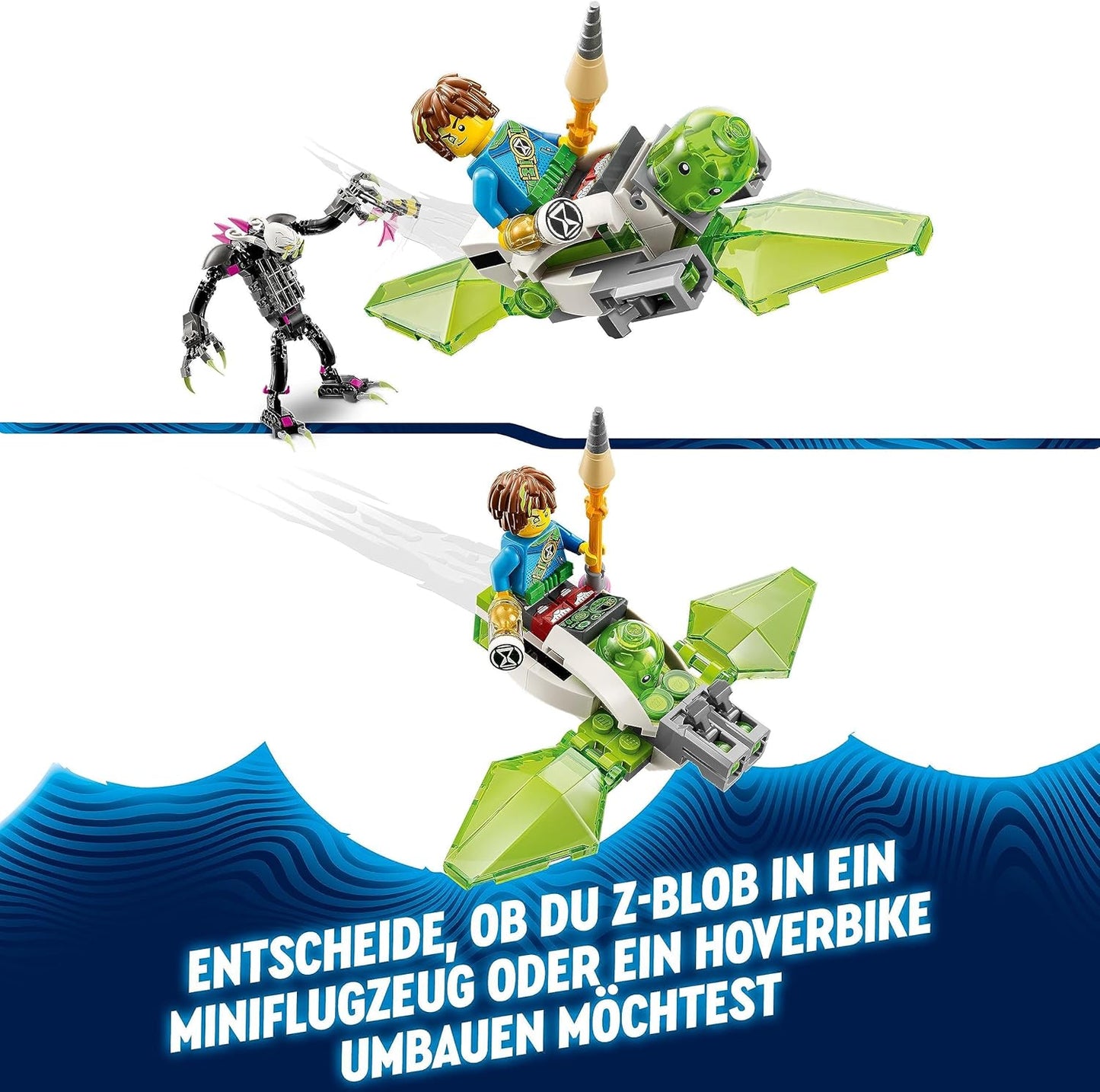 LEGO DREAMZzz 71455 2-in-1 The Albkeeper, Monster Figure Set, Turn Z-Blob into a Mini Plane or Hoverbike, Includes 2 Mini Figures from the TV Show, Toy for Children from 7 Years