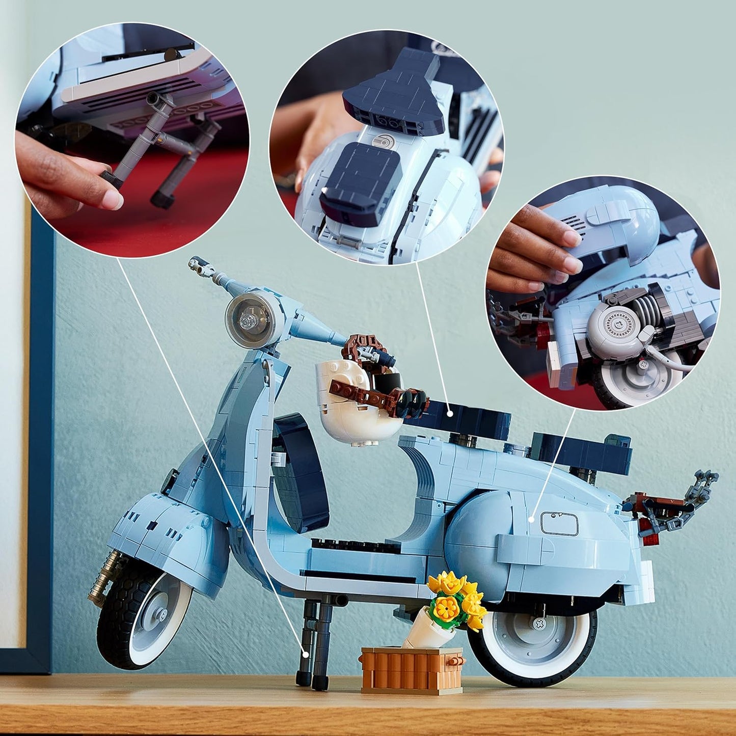 LEGO 10298 Vespa 125 Model Kit, Vintage Scooter from Italy, Set for Adults to Build and Display