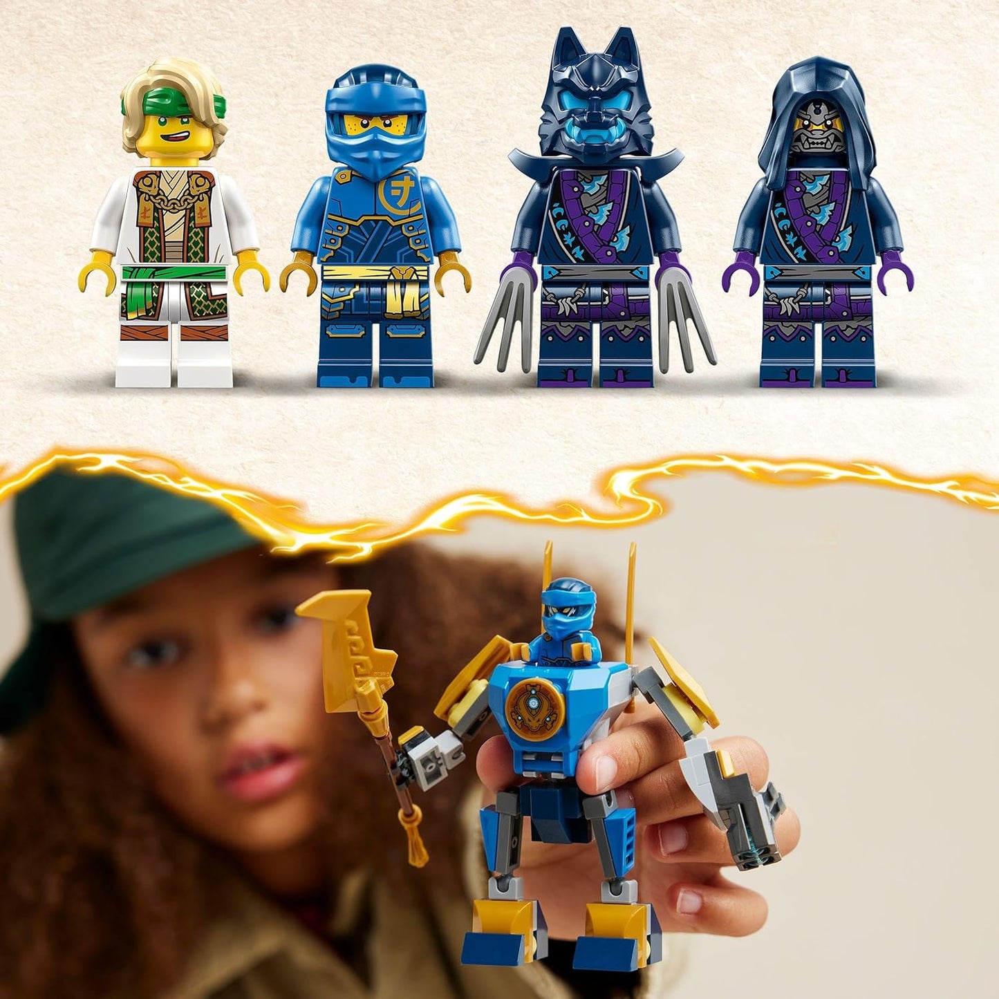 LEGO Ninjago Jay Battle Mech, Ninja Toy for Children with Figures Including Jay Mini Figure with Mini Katana, Action Figures & Mechs, Small Gift for Creative Boys and Girls from 6 Years 71805