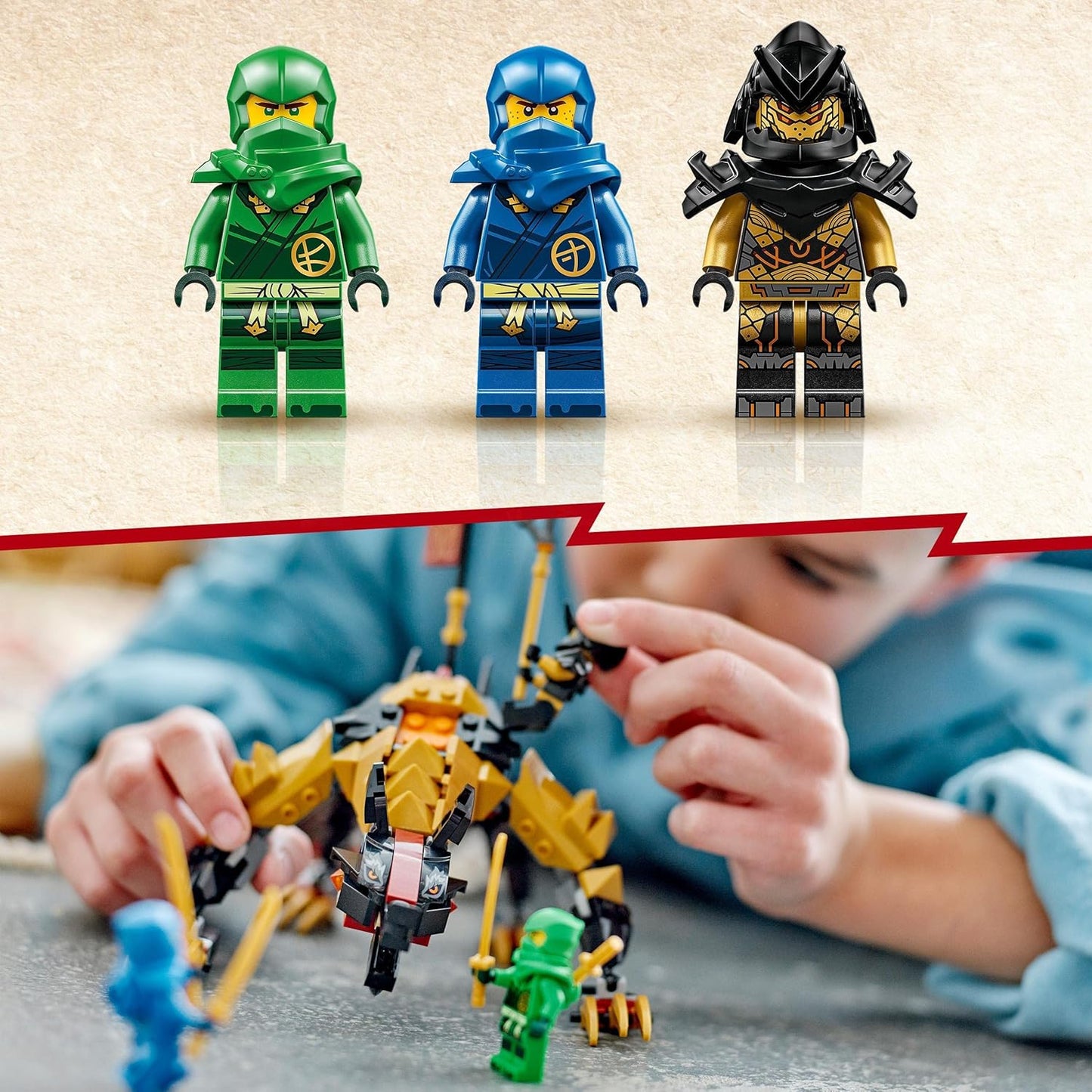 LEGO Ninjago Imperial Dragon Hunter Hunting Dog, Buildable Monster Toy for Children from 6 Years, Boys and Girls, Posing Mythical Creature Figure, 3 Collectable Mini Figures, Gift Idea 71790