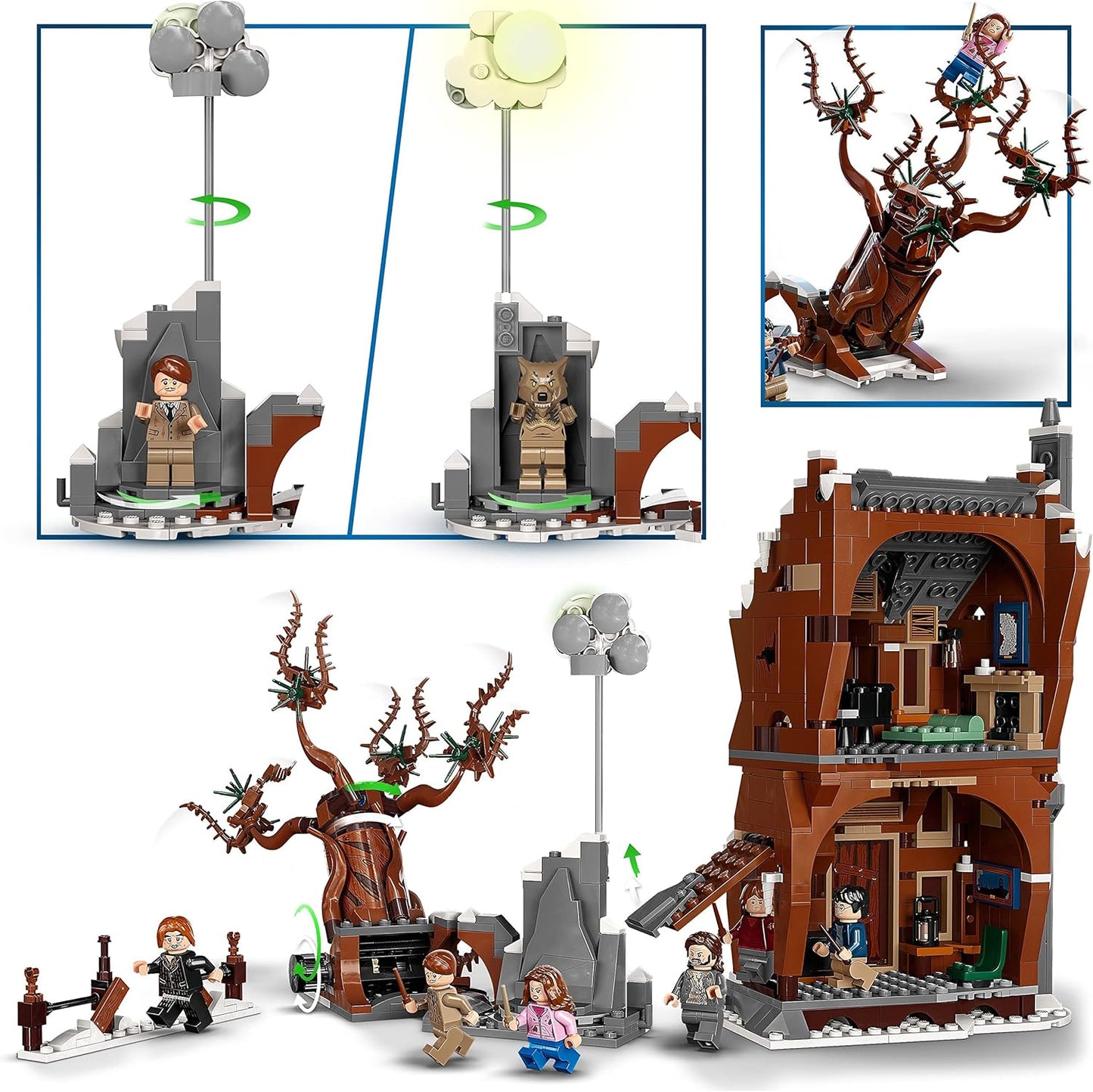 LEGO Harry Potter Howling Hut and Whipping Willow, 2-in-1 Set from the Prisoner of Azkaban, with 6 Mini Figures Including Sirius Black and Remus Lupin, Fan Item from the Wizarding World 76407