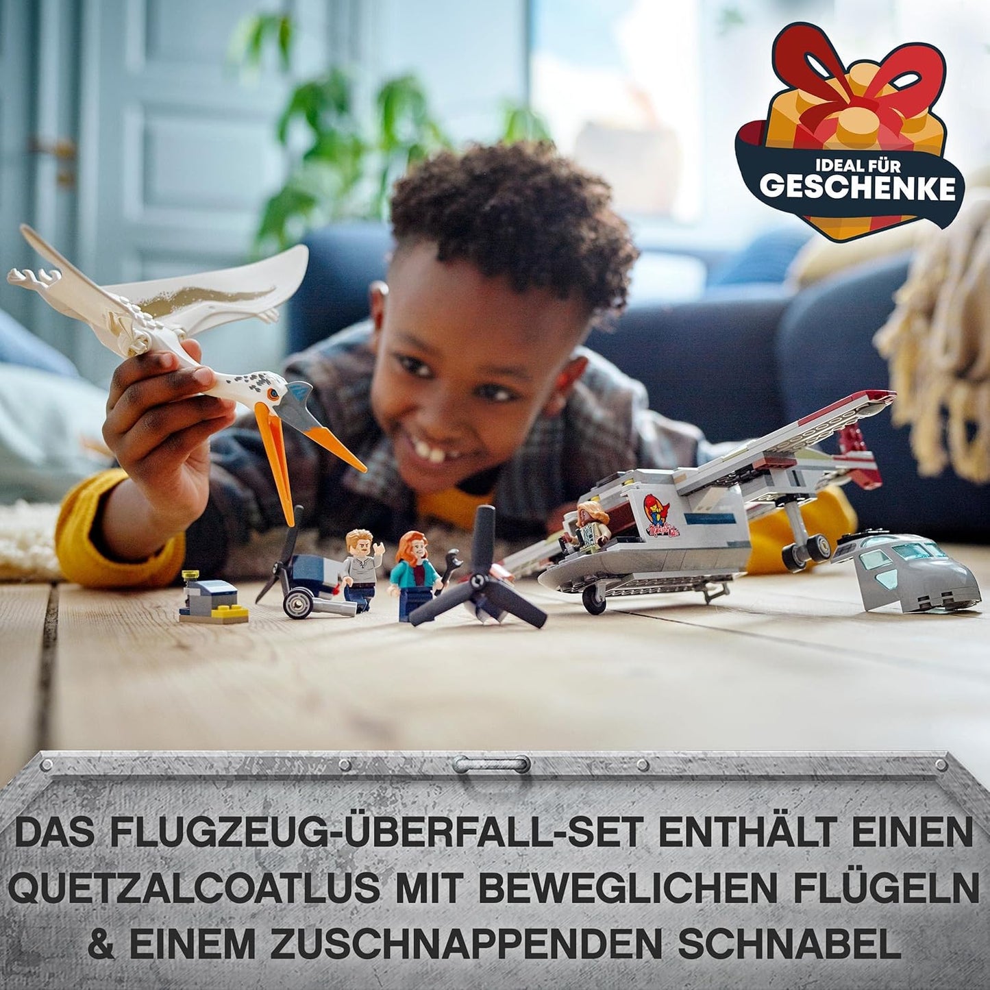 LEGO 76947 Jurassic World Quetzalcoatlus: Plane Raid, Dinosaur Toy with Figures, Gift for Children from 7 Years