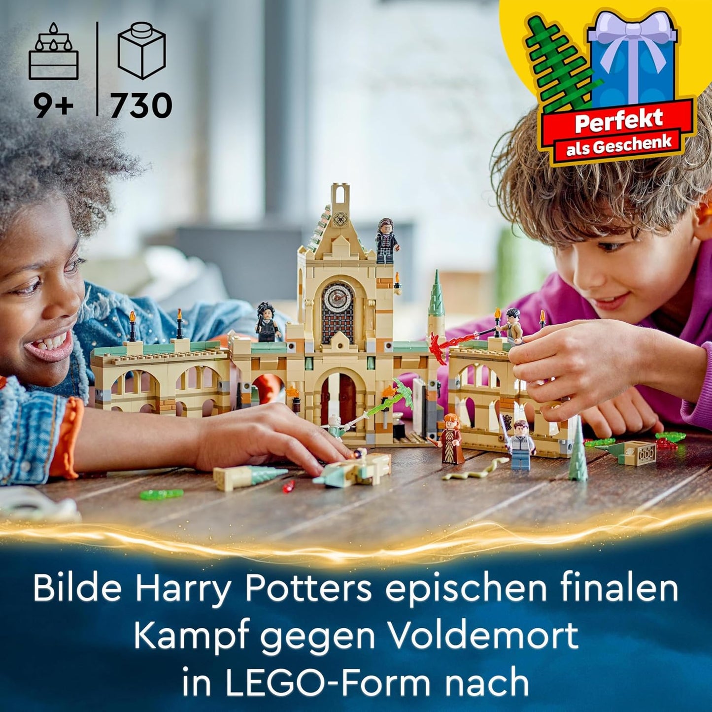 LEGO Harry Potter The Battle for Hogwarts, Castle Toy for Building and Standing with Mini Figures such as Molly Weasly, Voldemort and Many More, Gift for Children, Boys and Girls 76415