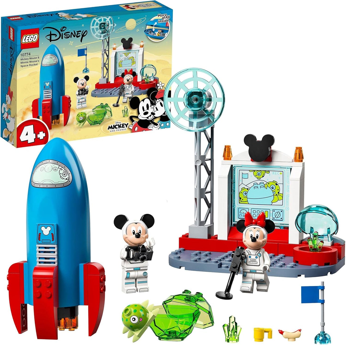 LEGO 10774 Mickey and Minnie's Space Rocket Building Toy for Children from 4 Years, Rocket Toy