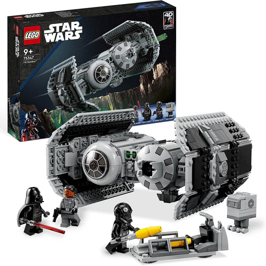 LEGO Star Wars TIE Bombe Modellbausatz mit Darth Vader Minifigur mit Lichtschwert und Gonk-Droide, baubares Spielzeug mit Starfighter als Geschenk 75347