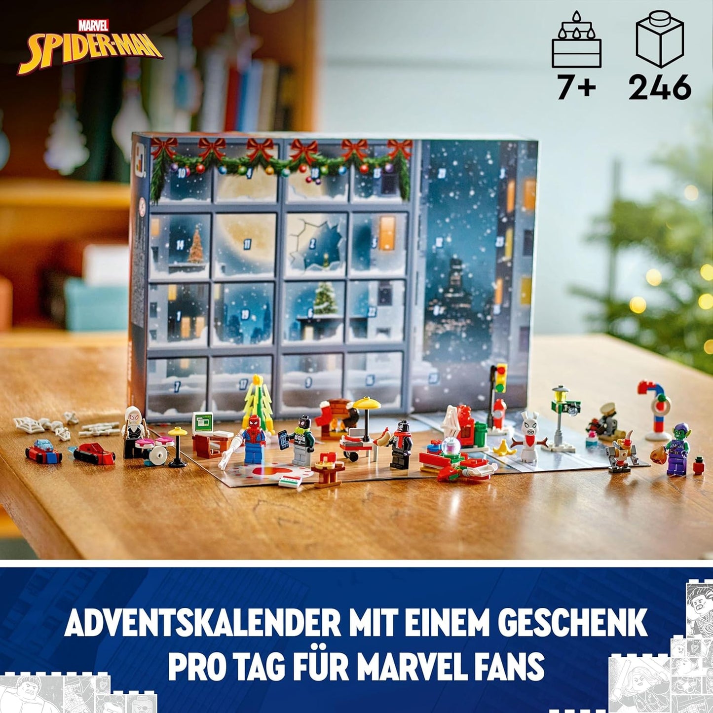 LEGO Marvel Spider-Man 2024 Advent Calendar for Kids, Small Buildable Super Hero Models, Fun Seasonal Christmas Countdown Treat, Gift Idea for 7 Plus Year Old Boys and Girls 76293