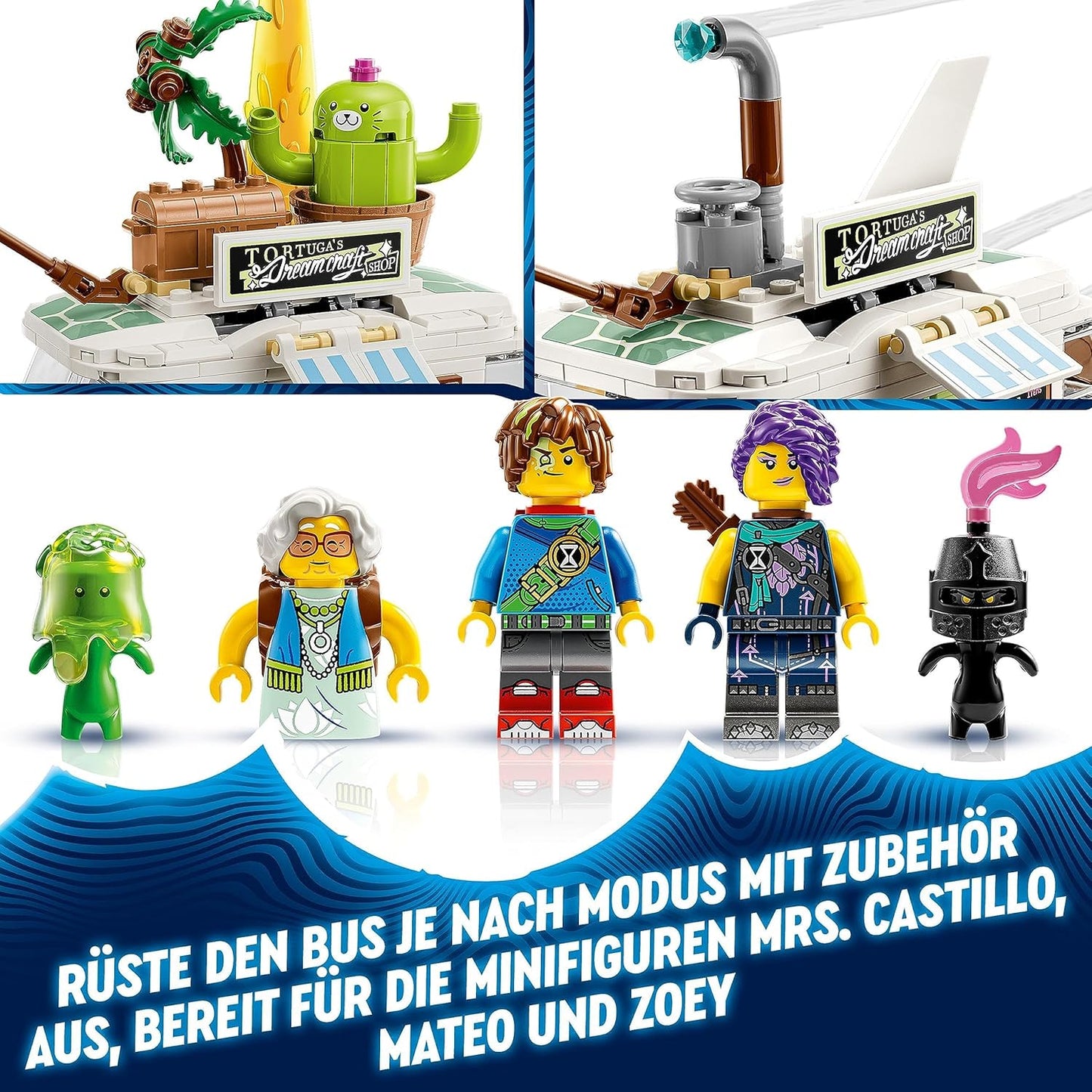 LEGO DREAMZzz 2-in-1 Mrs. Castillos Turtle Bus Build the RV Toy from the TV Show in 2 Ways with Figures Mateo, Zoey and Z-Blob, Toy for Girls and Boys from 7 Years 71456