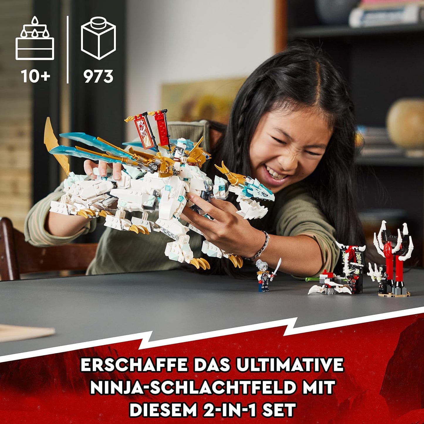 LEGO 71786 Ninjago Zanes Ice Dragon, Construction and Play Set with Toy Dragon and 6 Mini Figures, Construction Toy, Gift for Children from 10 Years