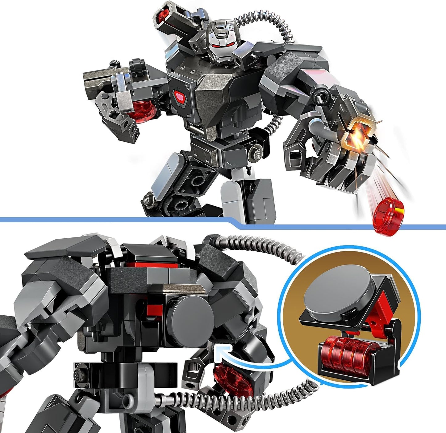 LEGO 76277 Marvel War Machine Mech, Buildable Superhero Toy with 3 Shooters for Children, Legendary Action Figure from the MCU, Gift for Boys and Girls Ages 6 and Up