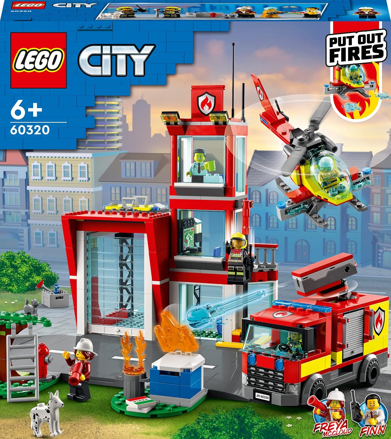 LEGO 60320 City Fire Station, Fire Station Toy for Children from 6 Years with Garage, Fire Engine and Helicopter, Fire Station Toy for Boys and Girls