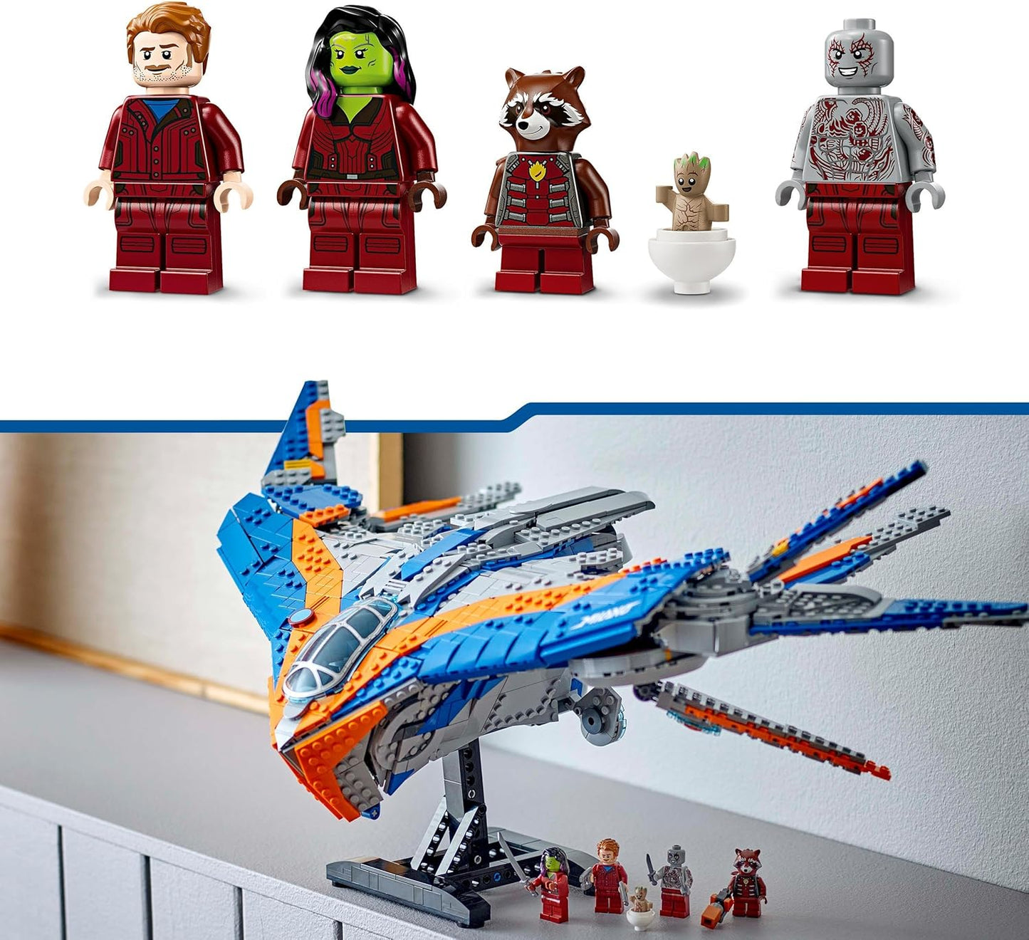 LEGO Marvel Guardians of The Galaxy: The Milano, Buildable Spaceship Model with 4 Superhero Mini Figures, Avengers Aviator for Space Adventure, Gift for Boys and Girls 76286