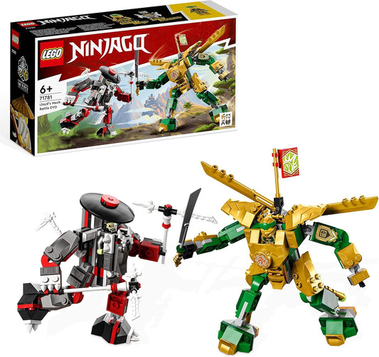 Lego 71781 Ninjago Lloyd's Mech Duel EVO, 2 Action Figures Set with Upgradable Figure, Collectable Toy with Golden Lloyd and Skeleton Warrior