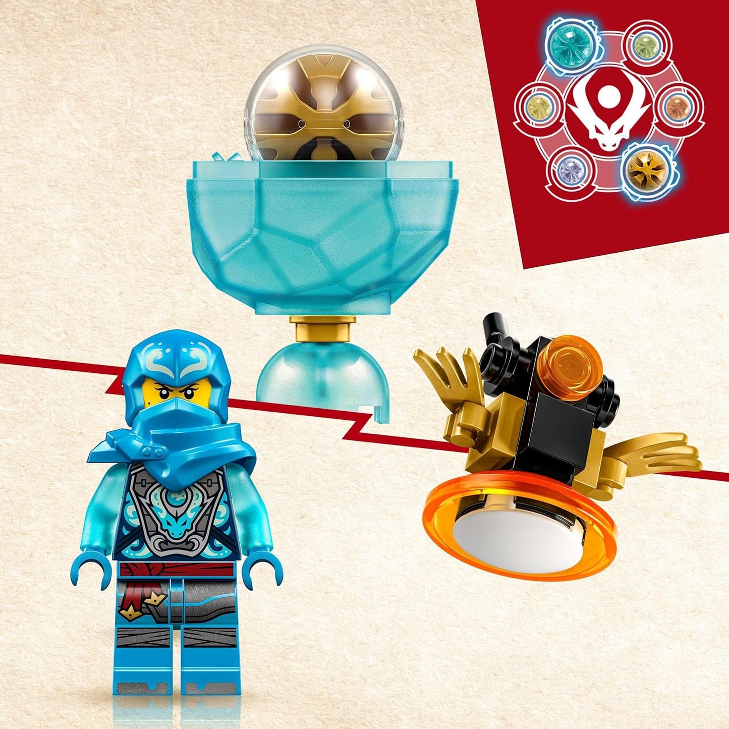 LEGO 71778 Ninjago Nyas Dragon Power Power Spinjitzu Drift Toy, Spinner with Art Pieces, NYA Mini Figure for Collecting, Small Gift for Children from 6 Years