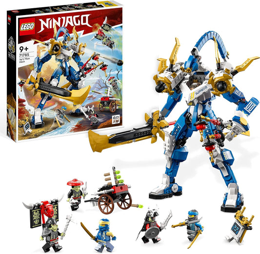 LEGO Ninjago Jays Titan Mech, Ninja Playset with Jay, Nya and Green Skeleton Warrior Mini Figures, Birthday Gift for Children from 9 Years 71785