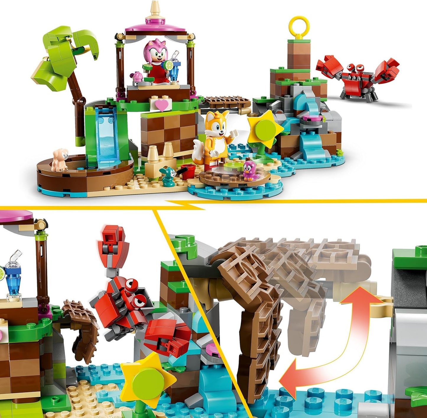 LEGO Sonic The Hedgehog Amys Animal Rescue Island Toy Set, Buildable Game with 6 Characters Including Amy & Tails Figures, Gifts for Children, Boys and Girls from 7 Years 76992