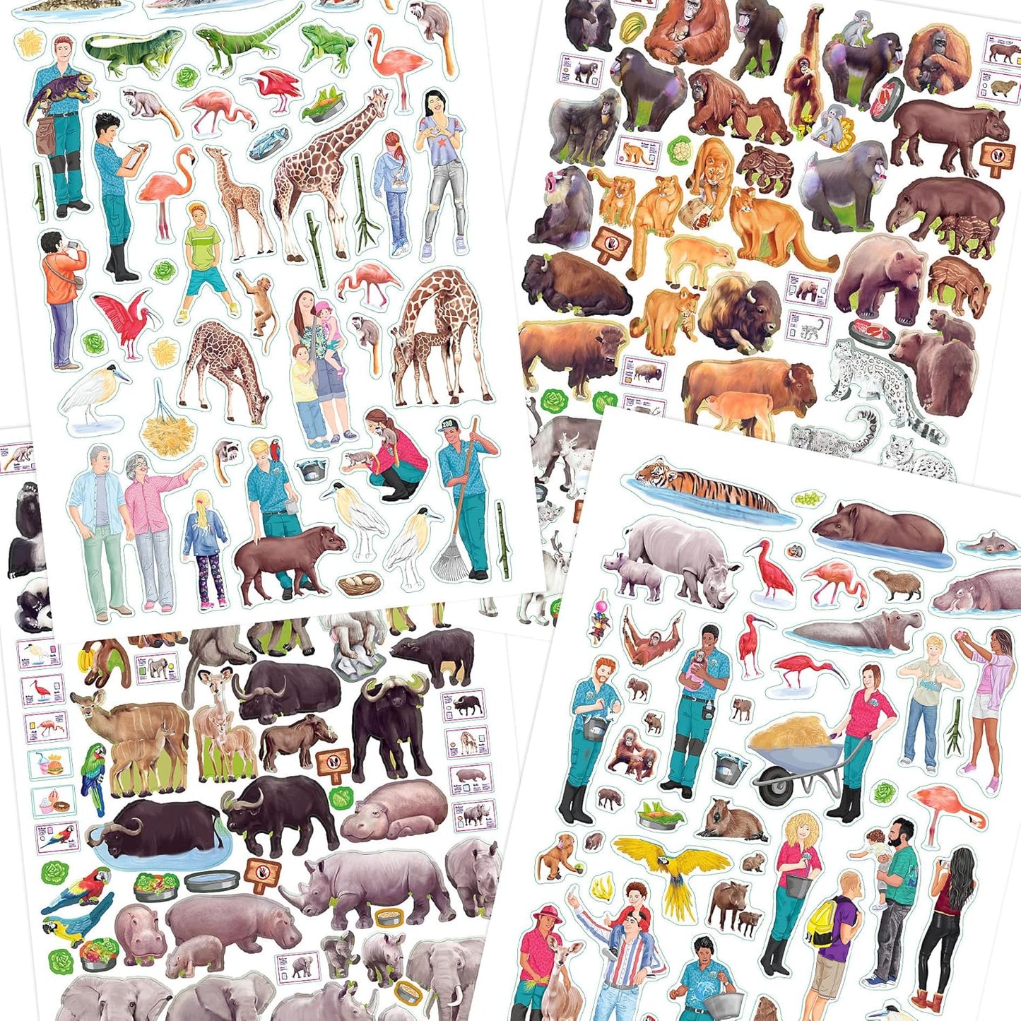 Depesche 12753 Sticker Album "Create Your Zoo", Sticker Book with Cool Motifs and 3 Double-Sided Stickers, Approx. 22 x 30 x 0.5 cm