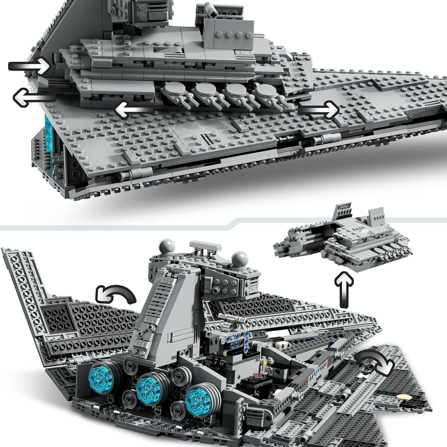 LEGO Star Wars Imperial Star Destroyer, Starship Set, Building Toy, Playset with Darth Vader and Cal Kestis, Birthday Gift for Boys, Girls and Fans 75394