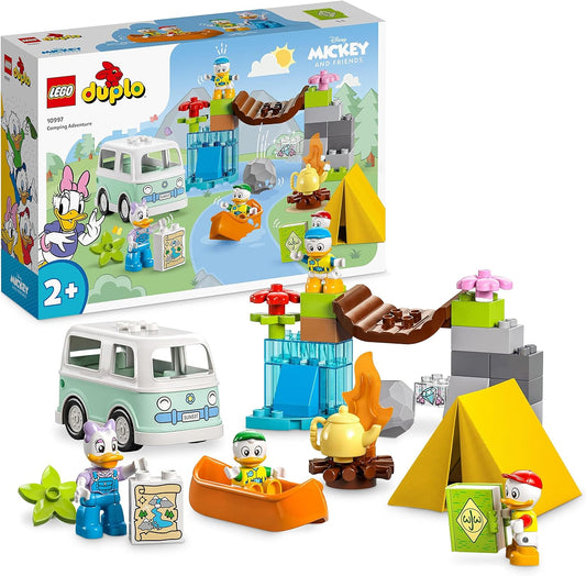 LEGO 10997 DUPLO Disney Mickey and Friends Camping Adventure Set with Motorhome, Canoe and Daisy Duck Figure, Construction Toy Gift for Toddlers from 2 Years, Girls and Boys