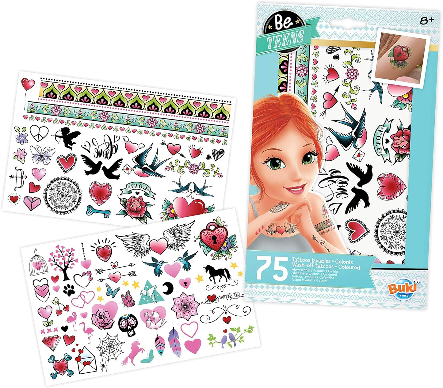 BUKI France TA003 75 Washable Tattoos Coloured